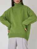 Color High Collar Sweater New Comfortable Loose Temperament Pullover In Autumn Winter 2022 Oversized Sweater Women