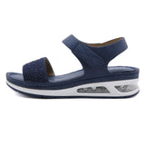 Women Sandals Summer Comfortable Breathable Wedge Sandals Women Casual Sports Sandals Women Rhinestone Face Platform