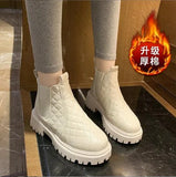 Women's 2022 Winter Fashion Plus Velvet Platform Boots Casual Snow Boots Non Slip Chelsea Boots Botines