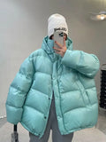 Duck Down Jacket Women Fall Winter 2023 New Long Sleeve Thicken Warm Loose Puff Jackets Chic with Hood Feather