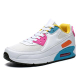 Air Cushion Sneakers Men's And Women's Large Size Light Casual Shoes Color Trend Net Cloth Breathable Running