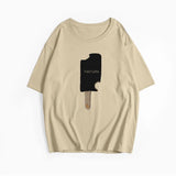 Sales Of Retro Simple Print T-Shirts In The Summer Free-Round Collar Pure Cotton Short