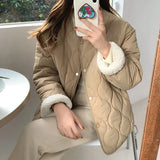 Zingj South Korean Chic New Autumn And Winter Minority Ling Ge Plus Thick Cotton-Padded Clothes Women On Both Sides Wear Lamb Wool Jacket