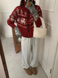 Buttoned Retro Printed Cardigan- Outfit