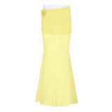 Fresh Girl Dopamine Gradient Color Woven Sling Design Hollow Low Tie Collar Sexy Vest