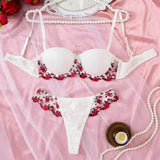 White Patchwork Lingerie Set- Outfit