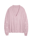 Same Taylor Orange Cardigan Embroidered Stars Loose Languid Temperament
