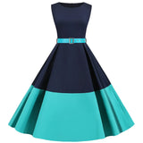 Summer Women Elegant Vintage Midi Dress Sexy Solid Patchwork A-line Vestidos Sleeveless Party Dresses 2022 Robe