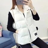 Autumn Korean Fashion Thicken Waistcoat Women Sleeveless Patchwork Female Jacket Mujer Tanks Street Wear Coats New