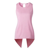 Tops and Blouses Sleeveless Ladies Top Female Cross Irregular O-Neck Woman Blouse Shirt Summer Tops for Women 2018