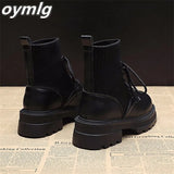 autumn and winter women's boots fried street short boots thick bottom elastic flying knitted socks boots skinny