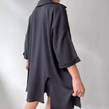 New Personalized Open Fork Mid-Sleeve Shirt Shorts