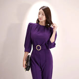 Women Fashion Elegant Office Workwear Casual Jumpsuits Long Pants Jumpsuits Romper With