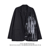 Letters Graffiti Oversized Blazer Women Jacket Coat Loose Streetwear Spring Outerwear 2021 New Korean Style Office