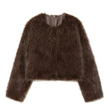 Women's Explosive Artificial Fur Coat Effect Short Jacket