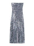 Silver Sequin Dress Woman Off Shoulder Long Dresses For Women 2023 Bodycon Glitter Dress Christmas Evening Party