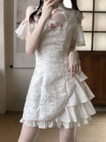 Aging Temperament Fashion New Chinese Style Dress Female Design Sense Irregular Minority Improved Cheongsam Short