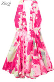 Print Halter Mini Dress Woman Sexy Backless Dress Women Summer Off Shoulder Short Dresses For Women Beach Party