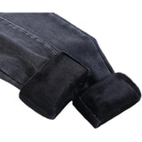 Warm Slim Fit Pencil Pants Women Thicken Fleece Skinny Jeans Pants For Women leisure High Waist Elastic Denim