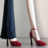 Waterproof Table Niche High Heels Women 2025 Autumn New Daily Temperament Is Not Tired And Coarse