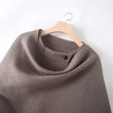 New Asymmetric Cloak Sweater Short Knit Coat