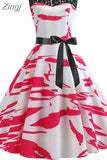 Lace Patchwork Summer Dress Women Elegant Vintage Party Dress Casual Office Ladies Work