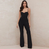 Jumpsuit Women Suspender Long Jumpsuit V-neck Sexy Girl Bodycon Summer Bandage Club Evening Party Jumpsuit