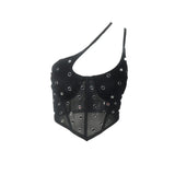 see through black white tank top summer corset crop top women rave outfit club party mesh y2k halter top womens tube