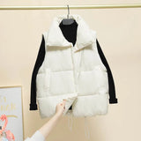 2022 New Winter Cotton Down Vest Women Loose Waistcoat Warm Cotton Padded Jacket Sleeveless Female Winter