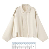 Women's 2025 New Bat Sleeve Loose-Fitting Velvet Bomber Jacket