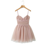 Black Mesh Frill Tulle Strap Mini Dress- Outfit