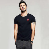 Summer Men Women T-shirt Heart Eyes Round Neck Short-sleeved Cotton Solid T-shirts Couples Casual Pullover T