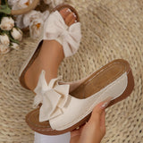 Summer Women's Slope And Thick Bottom Slippers Large-Size Wide Striped Fish Mouth Slippers Flower