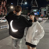 Reflection Oversized Hoodie Hip-hop Couple Outfit Ins Man Sweatshirts Streetwear Men Autumn Winter Plus Velvet