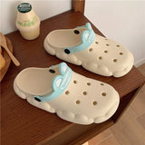 Sandals Cloud Shape Design Thicken EVA Sole Light Leisure Beach Garden Hole Shoes for Ladies Flat