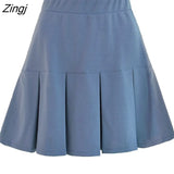 and Winter Casual Skirt for women 2021 New Elastic High Waist Pleated Skirt Solid Color All-match Pleated Mini