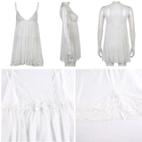 y2k Lace Frill Sundress Transparent Strap Bow Cute Sweet Mini Dress Women Party Holiday Retro Korean Chic Strap