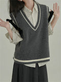 With College Girl Autumn New Retro Temperament Comfortable V-Necked Waistge