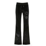Wind Star Hot Diamond With Trousers 2025 Autumn And Winter New Velvet Splicing Hottie
