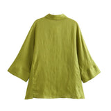 Women's INS Exploding Loose Linen Shirts Tight Straight Pants Set