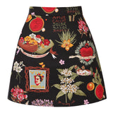 Harajuku A Line Skirt Beach Women Summer Runway Floral Printed Western Girl Y2K Punk Ladies 50s Party Mini