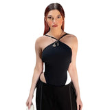Zingj Women's Wear Spring And Summer INS Sexy Strap Big Back Hollow Tight Bottom Joined