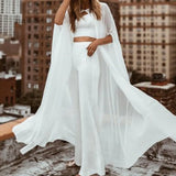 Chiffon Gauze Shawl wrapped in BOLERO Floor-Length Bridal Wedding