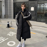 Coat Women X-length Puffer Hood Bomber Basic Jackets Long Female Coat Loose Parka Plus Size Hoodies Outerwear Snow