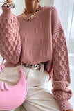 Women Pullover Sweater Autumn Winter Knitted Casual Solid Jumper Tops Fashion Loose Long Sleeve