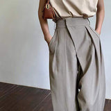 Wide Leg Women's Pantsuit Baggy Classic Pants Vintage Palazzo Office Elegant Casual Trouser Female Work High Waist