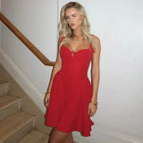 Solid Strap Flare Mini Dress- Outfit