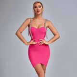 Beading Bandages Dress 2022 New Women Tassel Bodycon Clothes Club Party Spaghetti Strap