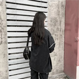 Hat Hoodies Harajuku BF Style Black Hip-hop Chic Teens Sweatshirts Autumn Trendy All-match Daily Simple Womens Streetwear