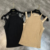 2022 Spring Summer New Arrival Sleeveless O Neck Multi Shoulder Strap Slim Tank Top Women